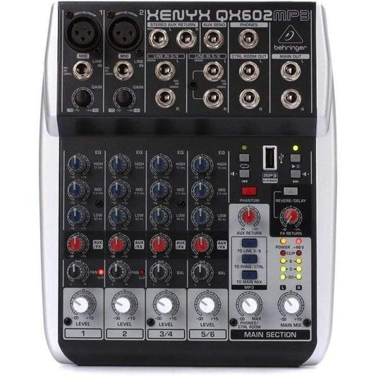 Behringer Xenyx QX602MP3 6-Input 2-Bus Analog Mixer