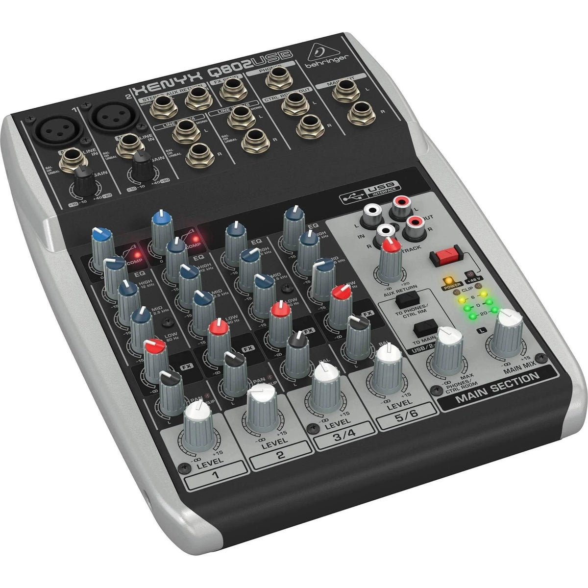 Behringer Xenyx QX602MP3 6-Input 2-Bus Analog Mixer