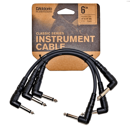 D'Addario PW-CGTP-305 Classic Series Patch Cable - 6" (3-pack)