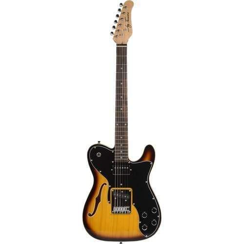 Jay Turser JTLT69CUSTOM LT Series Semi-Hollow Electric Guitar - Tobacco Sunburst