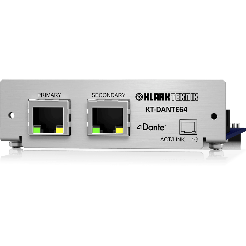 Klark Teknik KT-DANTE64 Audinate Dante Network Module with up to 64 Bidirectional-Channels