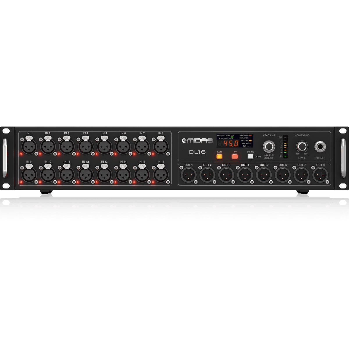 Midas DL16 16 Input and 8 Output Stage Box with 16 Midas Mic Preamps