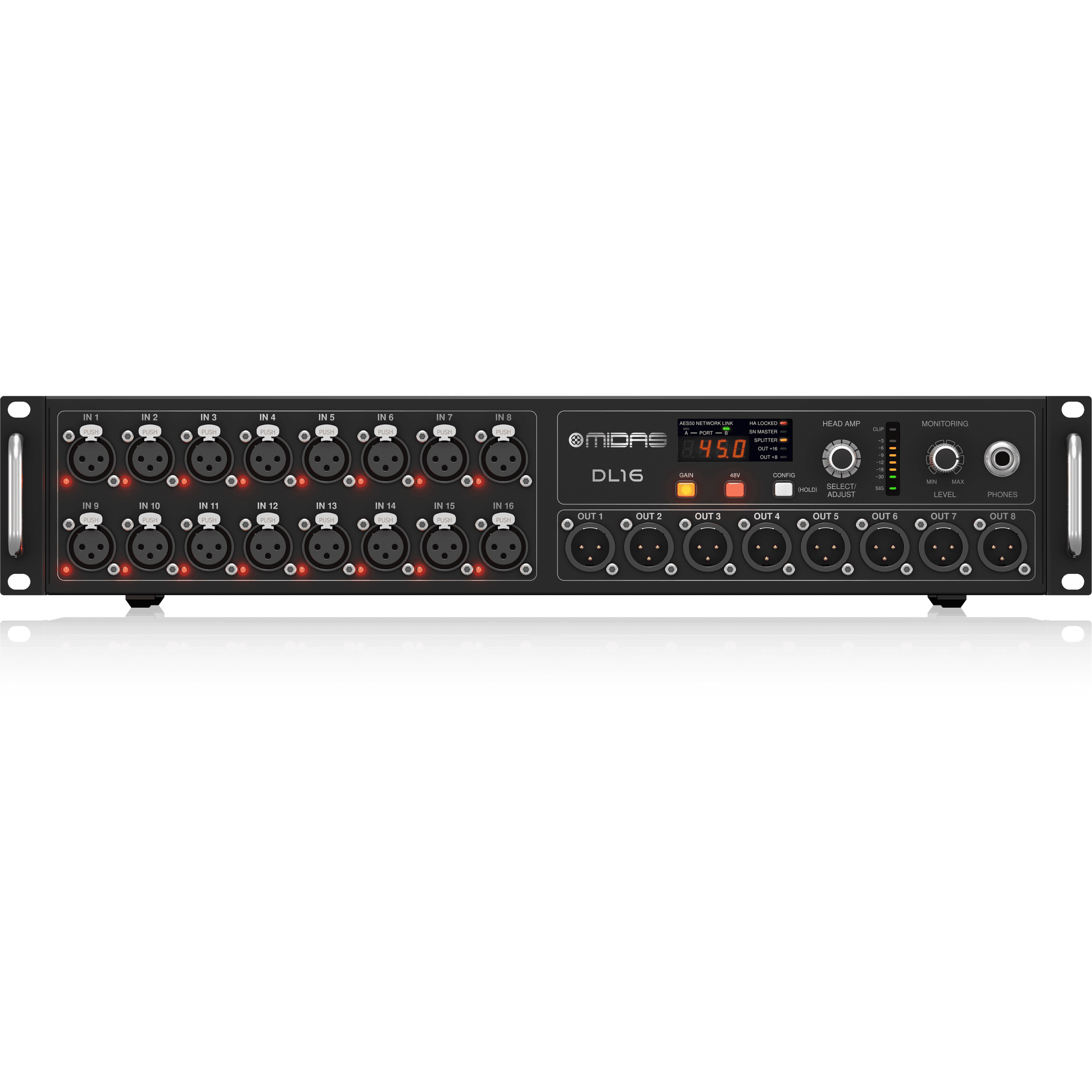 Midas DL16 16 Input and 8 Output Stage Box with 16 Midas Mic Preamps