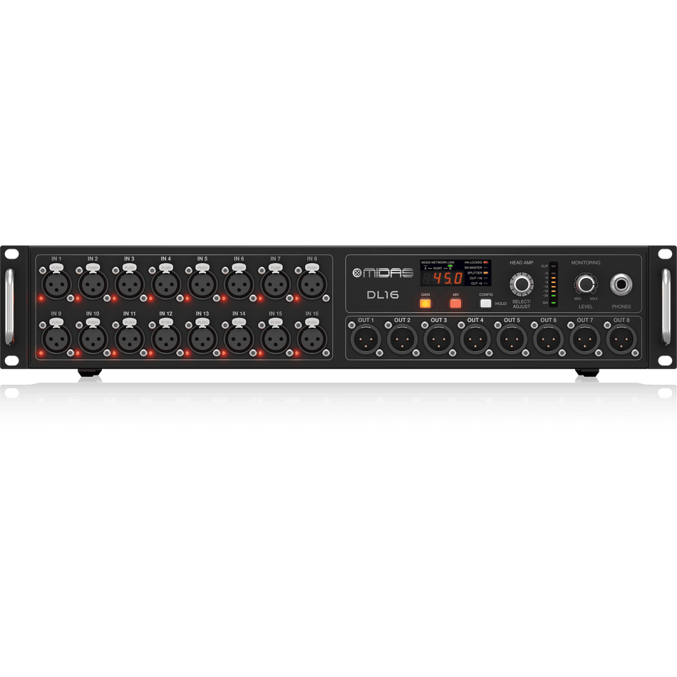 Midas DL16 16 Input and 8 Output Stage Box with 16 Midas Mic Preamps