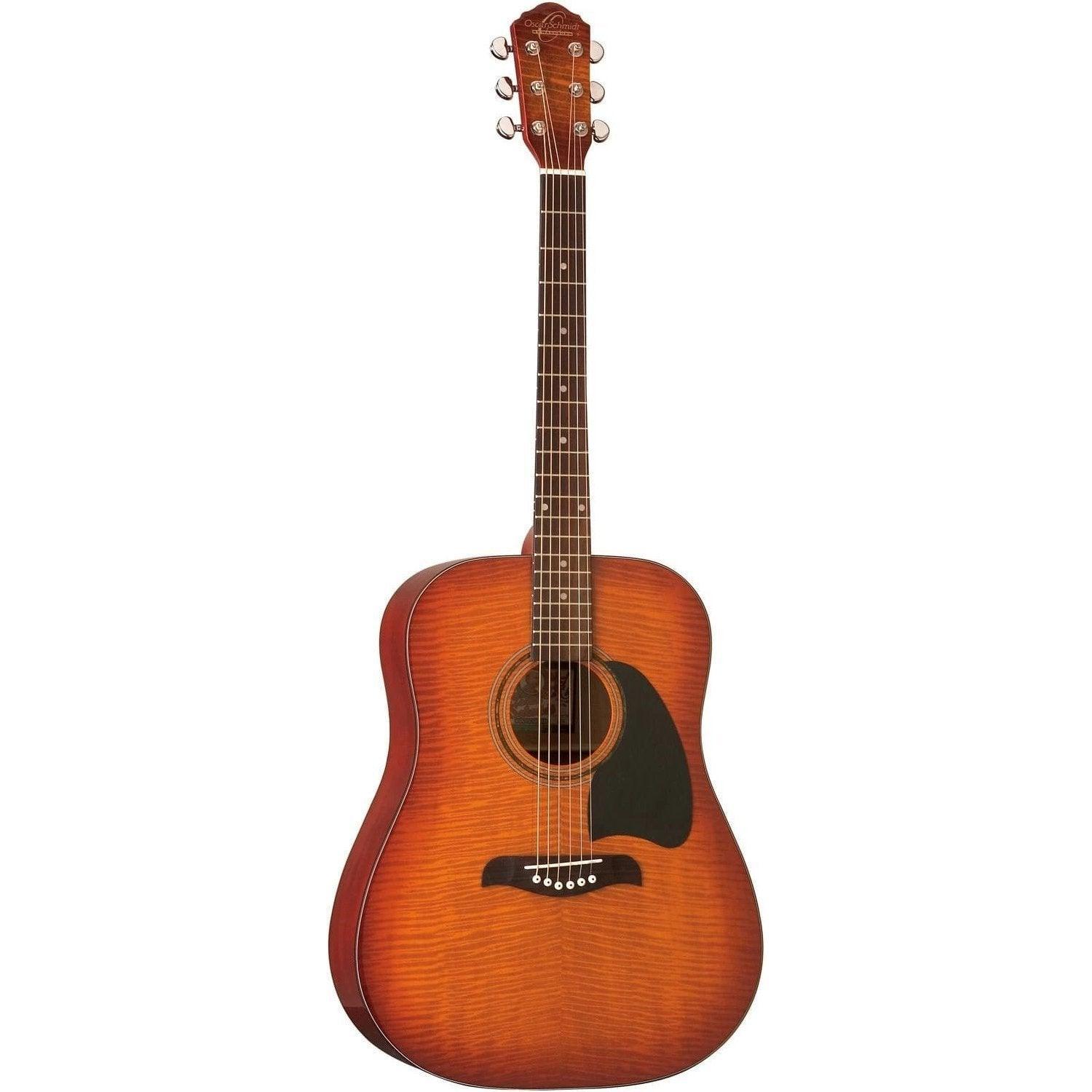 Oscar Schmidt OG2FYS Acoustic Guitar - Flame Yellow Sunburst