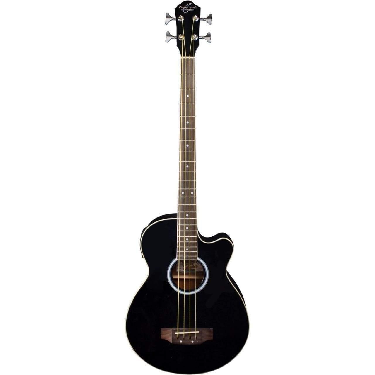 Oscar Schmidt OB100B Semi-Acoustic Bass - Black