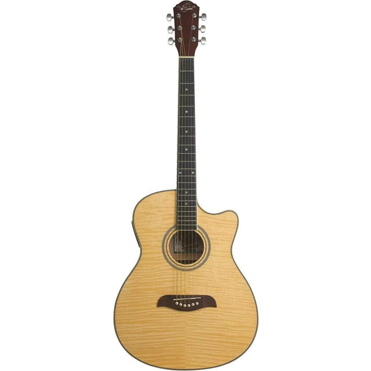 Oscar Schmidt OACEFN Semi-Acoustic Guitar - Flame Natural