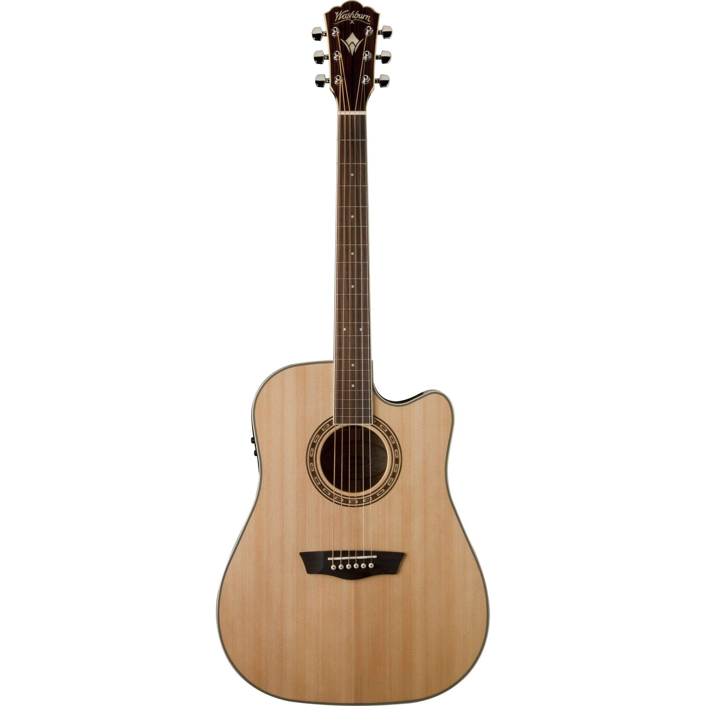 Washburn WD10SCE Dreadnought Semi-Acoustic Guitar - Natural