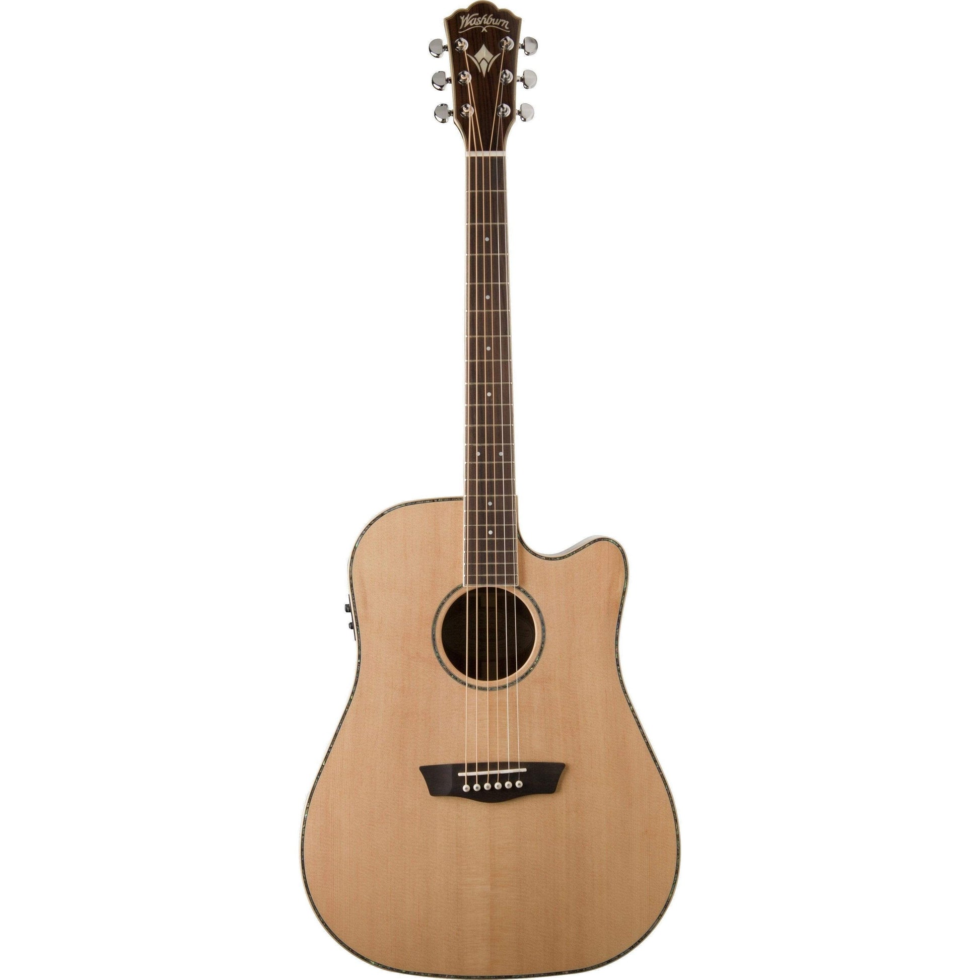 Washburn WD25SCE Dreadnought Semi-Acoustic Guitar - Natural