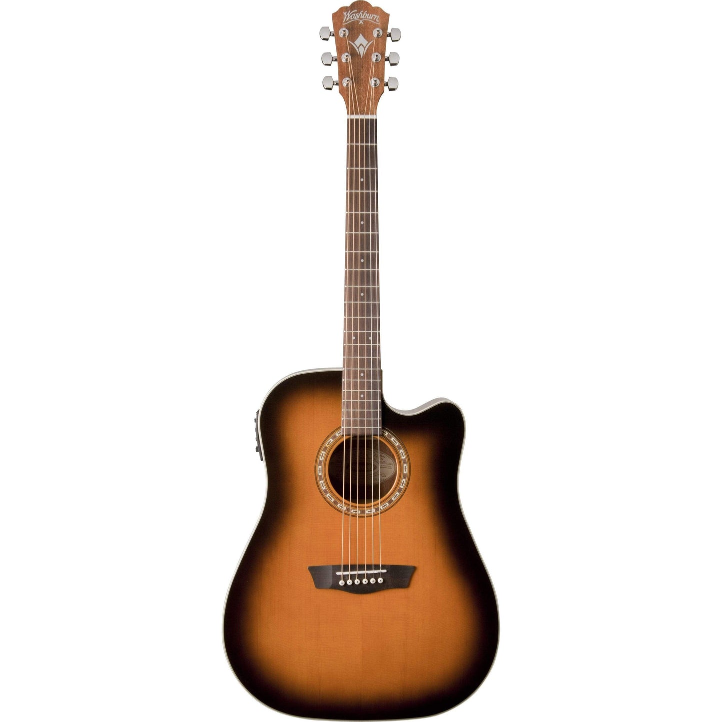 Washburn WD7SCEATB Semi-Acoustic Guitar - Antique Tobacco Burst